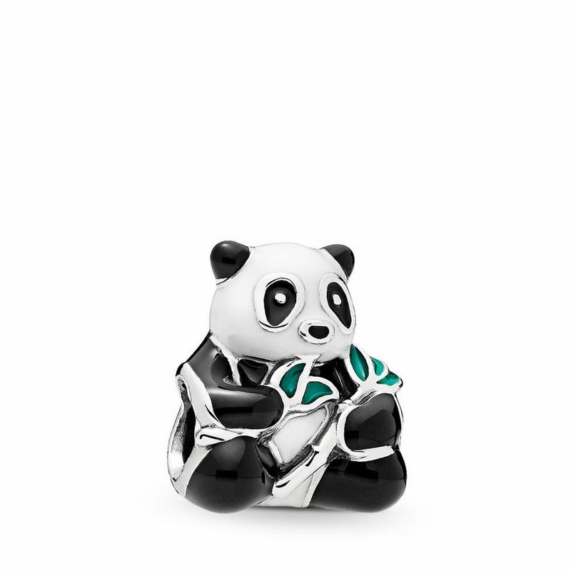 Pandora Sweet Panda Charm - Sterling Silver/Mixed-Enamel/Black - Canada | ZK2918JS